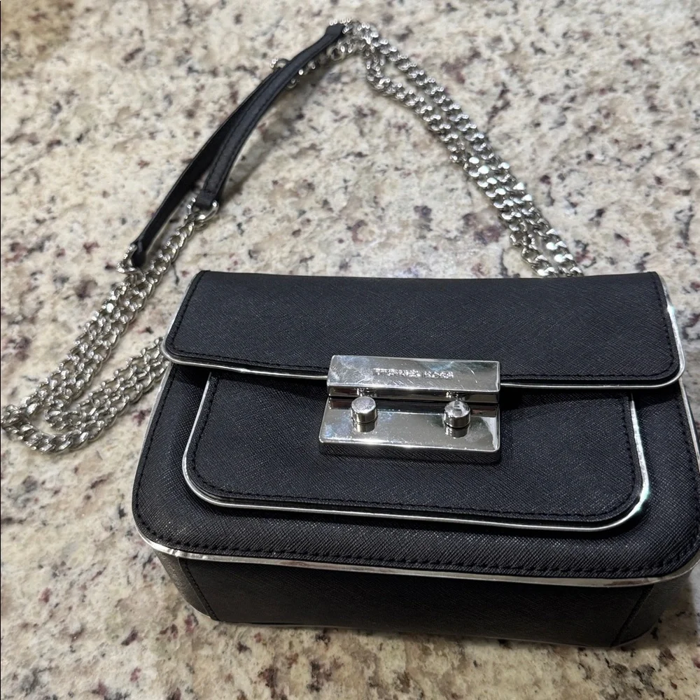 Rare Michael Kors Sloan Specchio Shoulder Flap Bag Black Saffiano